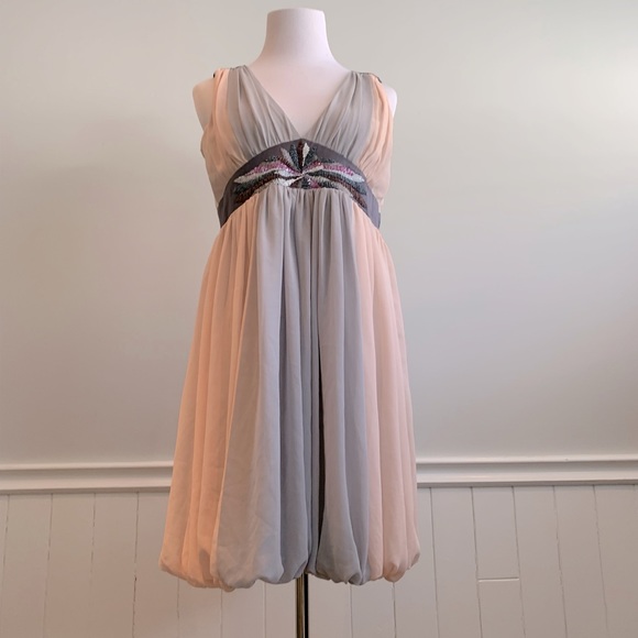 Lovely soft chiffon layered pastel dress - Picture 4 of 8